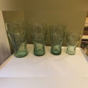 Coca Cola Green Glass Set